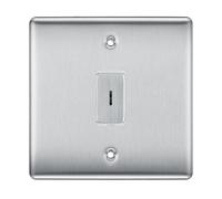 BG Nexus Metal Brushed Steel 2 Way Single Pole Secret Key Switch NBS12KY
