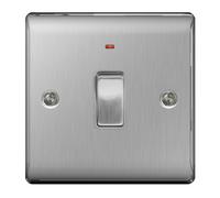 BG NEXUS METAL BRUSHED STEEL DECORATIVE LIGHT SWITCHES & SOCKETS BLACK INSERTS