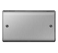 BG Nexus Metal Brushed Steel Double Blank Plate NBS95