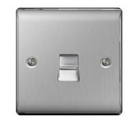 BG Nexus Metal Brushed Steel Telephone Socket Slave NBSBTS1
