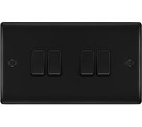 BG NEXUS METAL MATT BLACK Switches & Sockets Decorative BLACK ROCKER Full Range
