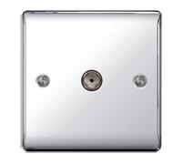 BG Nexus Metal Polished Chrome Coax TV Socket NPC60