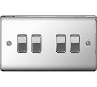 BG Nexus Metal Polished Chrome Light Switch 4G NPC44