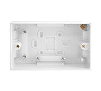 BG Nexus Moulded White Square Edge 2 Gang Surface Box 45mm Height
