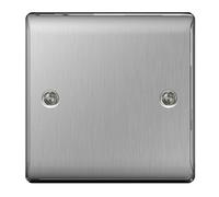 BG Nexus NBS Range Brushed Steel Switches & Sockets - Full Range of Matching Items (1 Gang Blank Plate)
