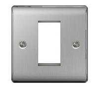 Nexus Metal Brushed Steel Single Square Front Plate NBSEMS1-01