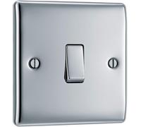 Bg Nexus Npc12 Polished Chrome Single Switch 2 Way Metal Light Switch Plate