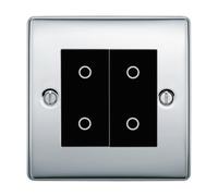 BG Nexus Polished Chrome Double Secondary Touch Dimmer Switch - Black Insert
