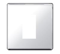 BG Nexus Polished Chrome Screwless 1G Euro Module Plate FPCEMS1