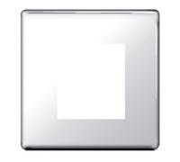 BG Nexus Polished Chrome Screwless 2G Euro Module Plate FPCEMS2