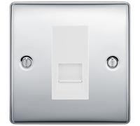 BG Nexus Polished Chrome Single RJ11 Telephone Socket NPCRJ111 - White Insert