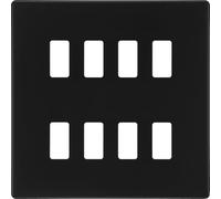 BG Nexus RFFB8 Flatplate Screwless Matt Black 8 Module Grid Front Plate