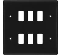 BG Nexus RNFB6 Metal Matt Black 6 Module Grid Front Plate