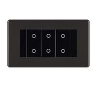BG Nexus Screwless Black Nickel Triple Master Touch Dimmer Switch - Black Insert
