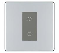 BG Nexus Screwless Polished Chrome Single Master Touch Dimmer Switch - Grey