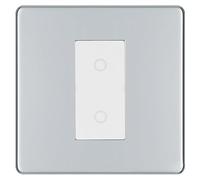 BG Nexus Screwless Polished Chrome Single Secondary Touch Dimmer Switch White