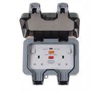 BG Nexus Storm Weatherproof 2 Gang 13 Amp Ip Rated Rcd Switched Socket Outlets (Latching)