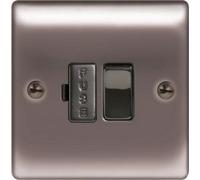 Nexus Metal Black Nickel Switched 13A Fused Connection Unit NBN50-01