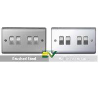 BG Nexus Switches & Sockets - Complete Range - Brushed Steel / Polished Chrome