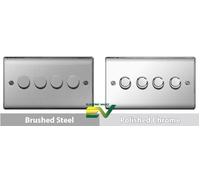 BG Nexus Switches & Sockets - Complete Range - Brushed Steel / Polished Chrome