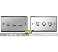 BG Nexus Switches & Sockets - Complete Range - Brushed Steel / Polished Chrome