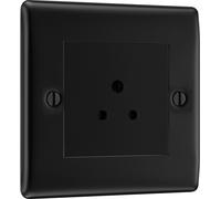 BG NFB28B Nexus Metal Unswitched Round Pin Socket 2A - Black Insert - Matt Black + Black Rocker