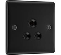 BG NFB29B Nexus Metal Unswitched Round Pin Socket 5A - Black Insert - Matt Black