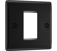 BG NFBEMS1 Nexus Metal Matt Black 25x50 Aperture Single Square Euro Module Front Plate