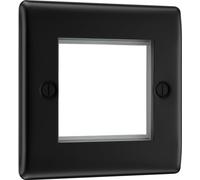 BG NFBEMS2 Nexus Metal Matt Black 50x50 Aperture Single Double Euro Module Front Plate