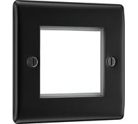 BG NFBEMS2 Nexus Metal Twin Euro Module Faceplate - Matt Black