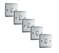 BG NPC12x5 Nexus Metal 20A 16AX 2 Way Single Light Switch - Polished Chrome (5 Pack)