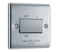 Nexus Metal Polished Chrome Triple Pole Fan Isolator Switch 10A NPC15-01