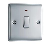 BG NPC31 Nexus Metal 20A DP Switch + Neon - Polished Chrome
