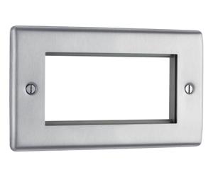 BG NPCEMR4 Nexus Metal Quad Euro Module Faceplate - Polished Chrome