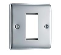 BG NPCEMS1 Nexus Metal Single Euro Module Faceplate - Polished Chrome