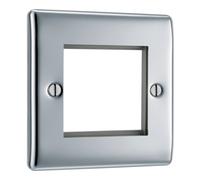 BG NPCEMS2 Nexus Metal Twin Euro Module Faceplate - Polished Chrome