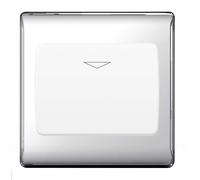 BG NPCKYCSW Nexus Metal Hotel Key Card Switch 16A - White Insert - Polished Chrome