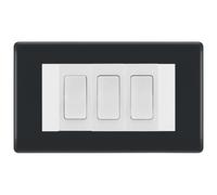 BG Part M 3 Gang Light Switch 2x Intermediate and 1x 2 Way Graphite - White