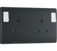 BG Part M PM22DPOB 13A DP Double Socket + Outboard Rockers