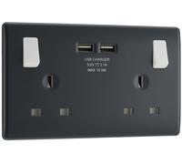 BG Part M PM22U3 13A Double Socket + 2x USB