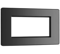 BG PCDBCEMR4B Black Chrome Evolve 4 Euro Module Front Plate - Black Insert