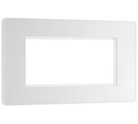 BG PCDCLEMR4W Pearlescent White Evolve 4 Euro Module Front Plate - White Insert