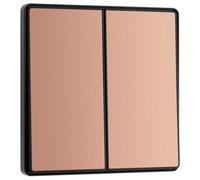 BG Evolve PCDCP42EB 20A 16AX 2 Way Double Light Switch, Edge to Edge Rocker - Polished Copper (Black)