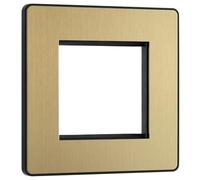 BG PCDSBEMS2B Satin Brass Evolve 2 Euro Module Front Plate - Black Insert