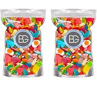 BG Pick & Mix Sweets - Sweeties Retro Candy Bundle Deal 2x Pouches - Jelly Gummy Foam Chewy Non-Fizzy Mixes 800g