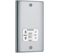 BG Polished Chrome Shaver Socket Dual Voltage White Insert Nexus Metal NPC50