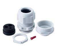 BG CPRGPT40A Grey Plastic Tails Kit for 2x25mm+1x16mm c/w Multiple Inserts, Locknut, Blanking Insert, Adaptor