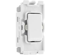 BG R12C Nexus Grid White 20A 20AX 2 Way 1 Pole Centre-Off Switch Module