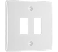 BG R82 White Moulded 2G Grid Front Plate - White