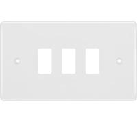 BG R83 Nexus Grid | White | Moulded 3 Module Front Plate